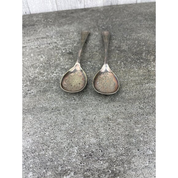 Antique Engraved Silver Plated Spoon Ornate Filigree Price Per Spoon - Picture 5 of 8